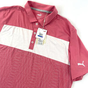 Puma Golf Polo Mens XL Turfs Up Rose Pattern Print Stretch Performance Flex